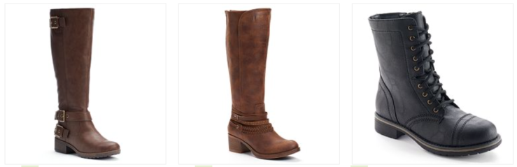 kohls boots in store
