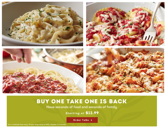Olive Garden Buy One Entree Take One Home For Free Dapper Deals
