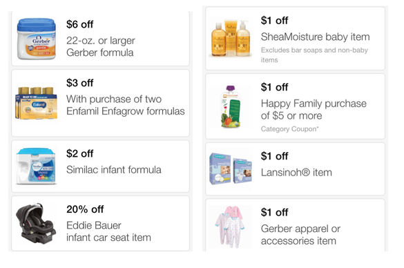 target coupons for baby items