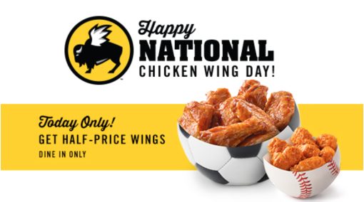 Buffalo Wild Wings: Half-Price Wings for National Chicken Wing Day ONLY!) Dapper