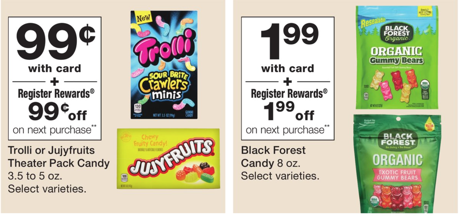 Sneak Peek Walgreens Free Trolli Or Jujyfruits Theater Pack Candy And Black Forest Gummy Candies Starting Sunday 6 24 Dapper Deals